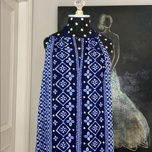 Blue and white dress